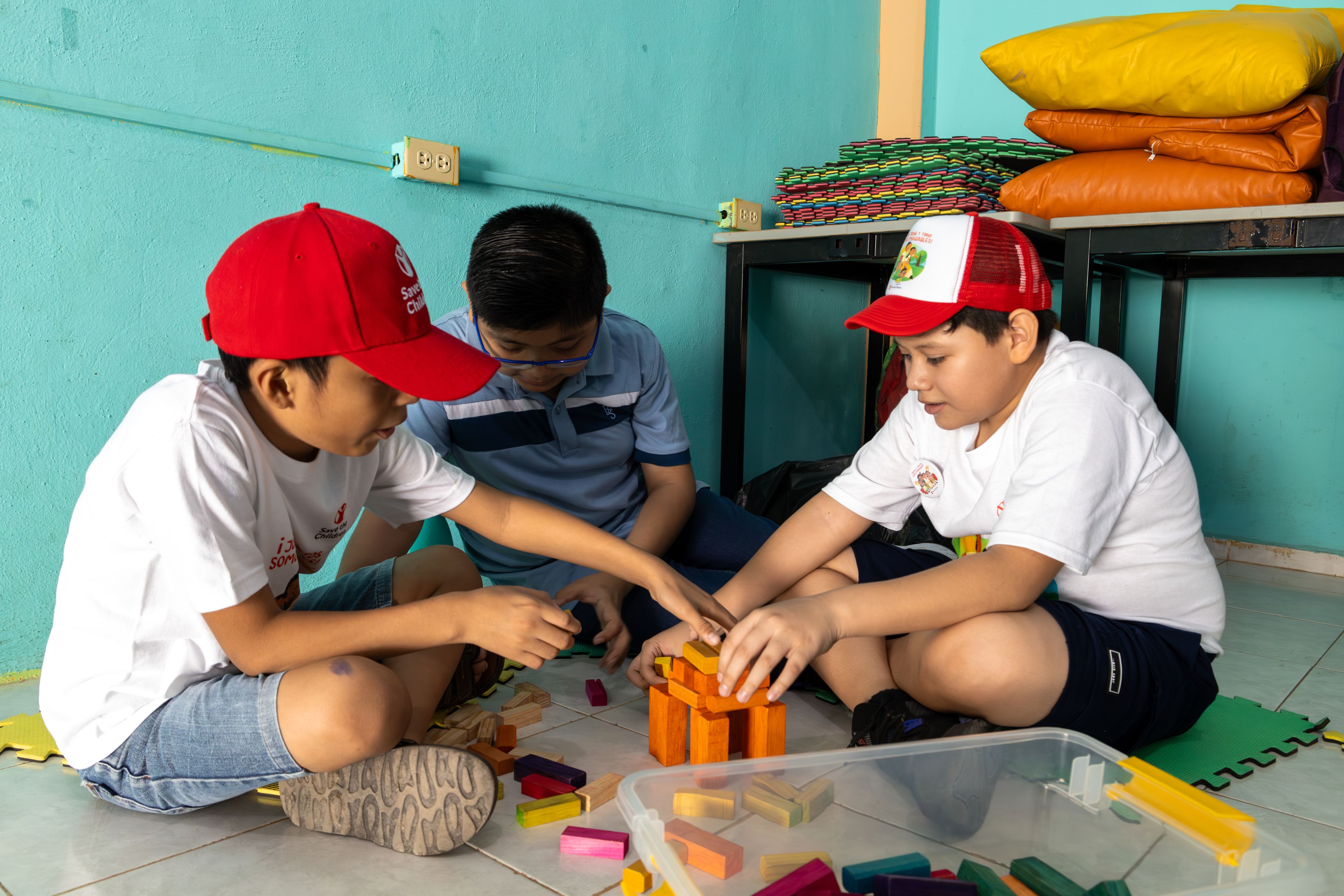 Children from Ukraine take part in English lessons at Save the Children's hub, Bucharest, Romania