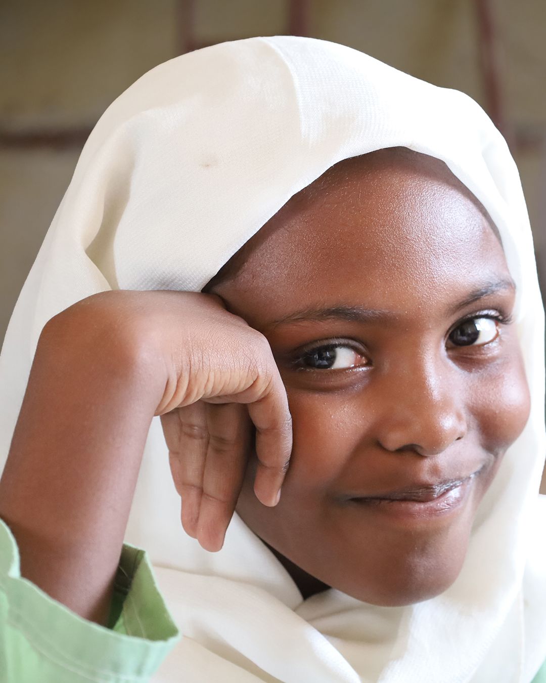 Razan*, 10, in class at school in Sennar, Sudan